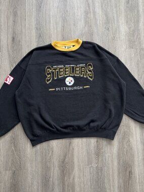 Rare Vintage 90s Pittsburgh Steelers NFL Football Crewneck Sweatshirt Lee Sport